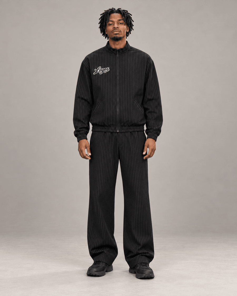 Lagos Eyo Masquerade Unisex Striped Full-Zip Track Jacket by TWO THREE FOUR