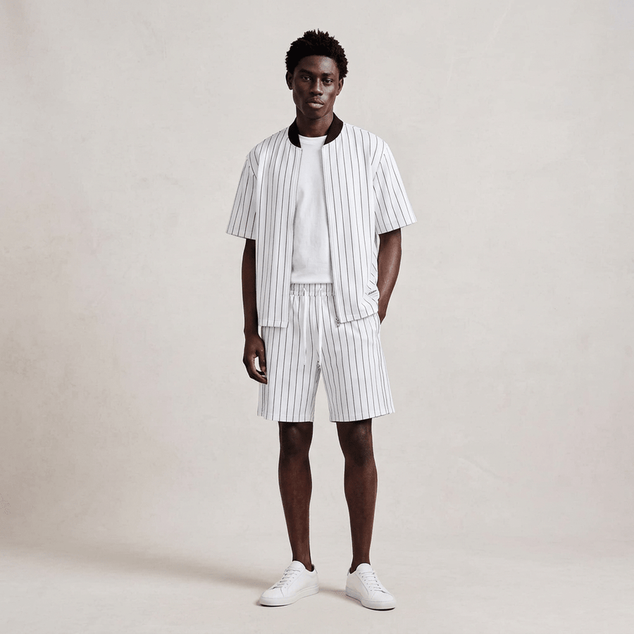 Lagos Unisex Striped Baseball Full-Zip Jersey by TWO THREE FOUR